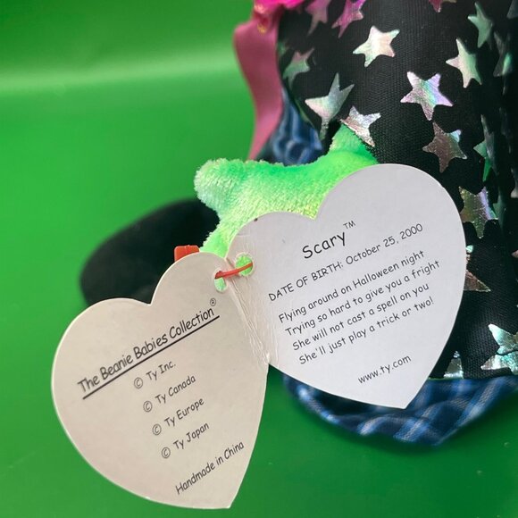 Ty Beanie Babies Scary the Witch Halloween Beanbag Plush Stuffed Animal Toy 2000 - Picture 5 of 10